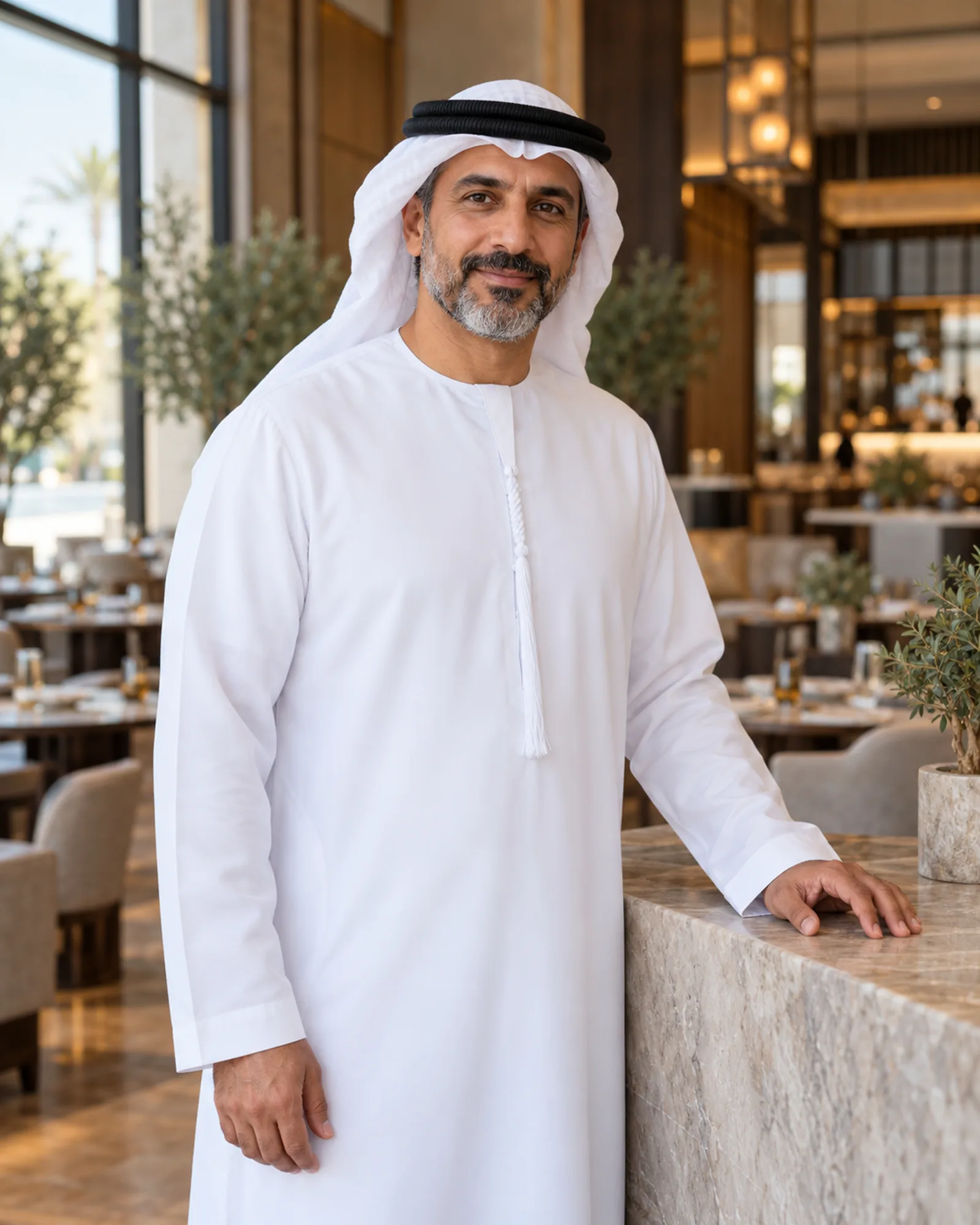 مالك مطعم إماراتي في مطعمه